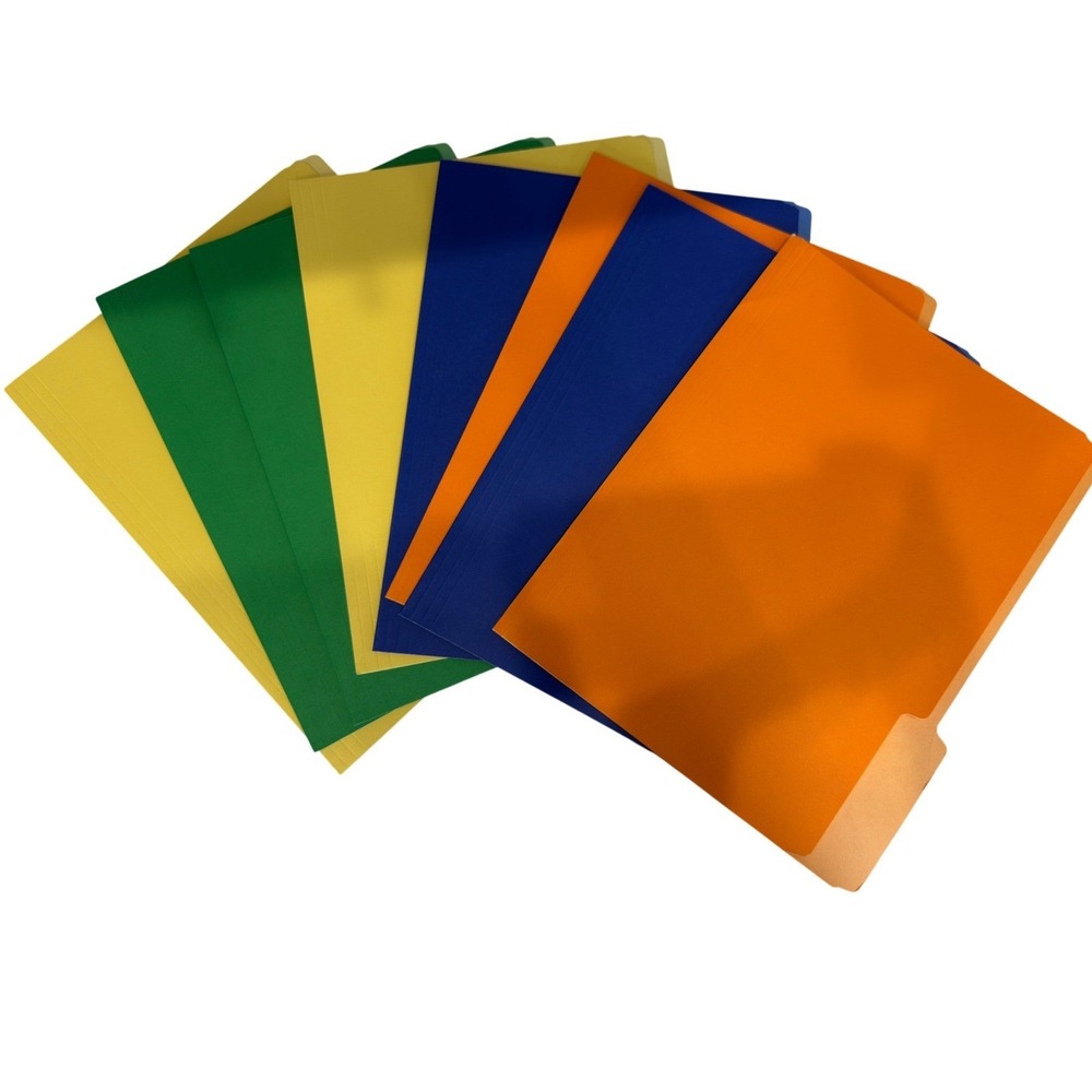Assorted Bright Color File Folders Letter Size 1/3 Cut Tab Office Supplies Lot